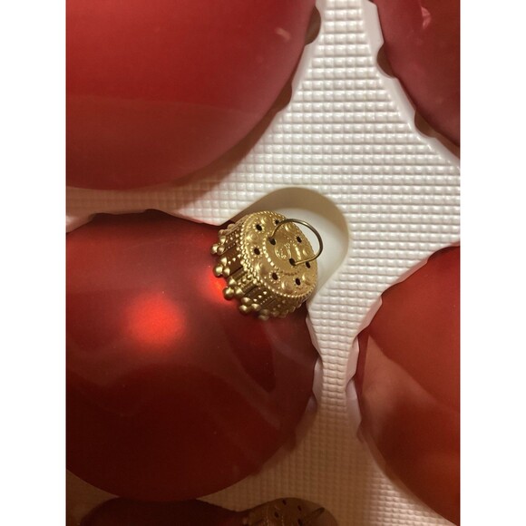 Christmas By Krebs Designer Glass Bulb Ornaments Brandy Red 6 Bulbs In Box - Picture 3 of 9